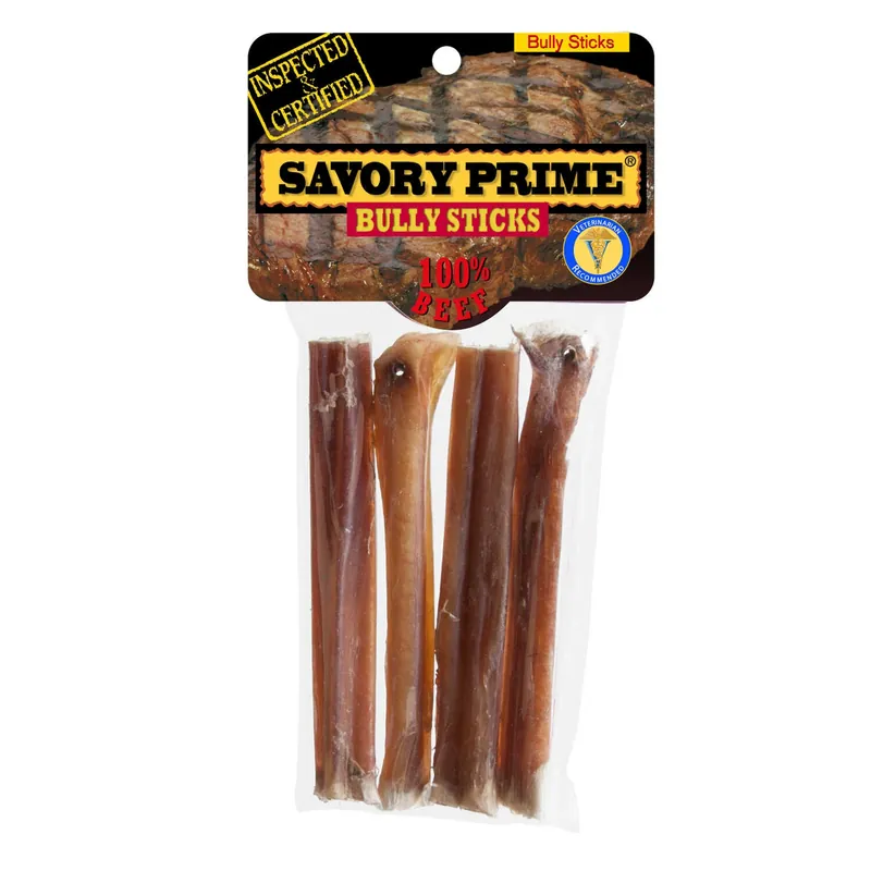 Savory Prime Naturals Small Beef Grain Free Bully Stick For Dogs 5 In. 4 Pk
