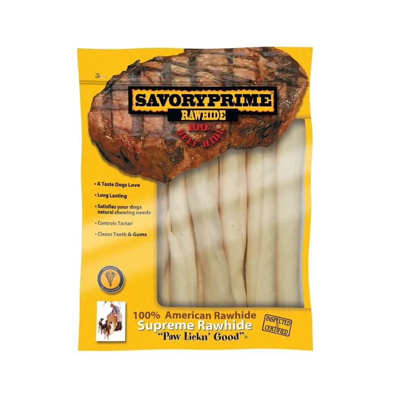 Savory Prime American Supreme All Size Dogs Adult Mini Rolls Beef Rawhide 6-7 In. L 7 Pk