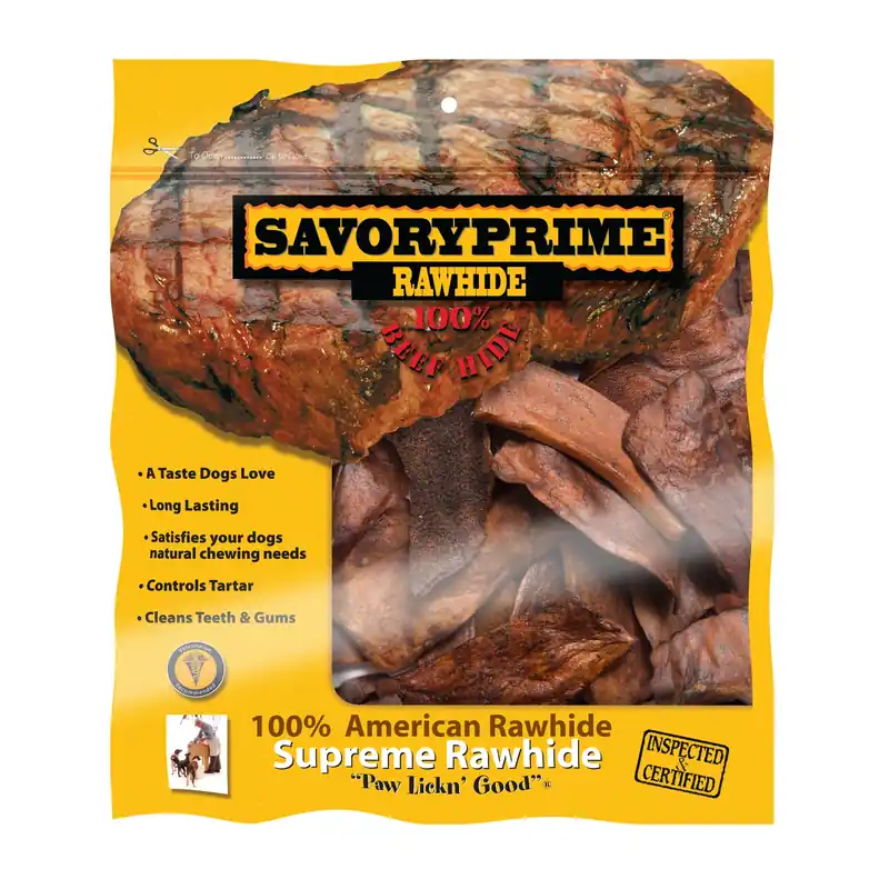Savory Prime Beef Flavor All Size Dogs All Ages Rawhide Chips Beef Rawhide 6 In. L 1 Pk