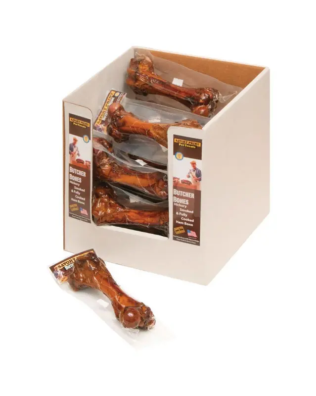 Savory Prime Butcher Bones Smoked Ham Grain Free Ham Bone For Dogs 12 In.