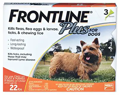 Frontline Plus Liquid Dog Flea And Tick Drops 9.8% Fibronil, 8.8% (S)-methoprene 0.02 Oz