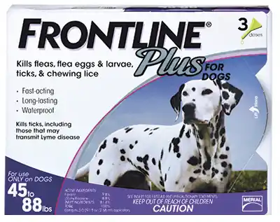 Frontline Plus Liquid Dog Flea And Tick Drops 9.8% Fibronil, 8.8% (S)-methoprene 0.09 Oz