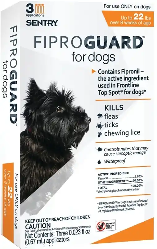 Fiproguard Liquid Dog Flea And Tick Drops 9.70% Fipronil 0.023 Oz