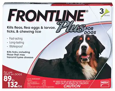 Frontline Plus Liquid Dog Flea And Tick Drops 9.8% Fibronil, 8.8% (S)-methoprene 0.14 Oz