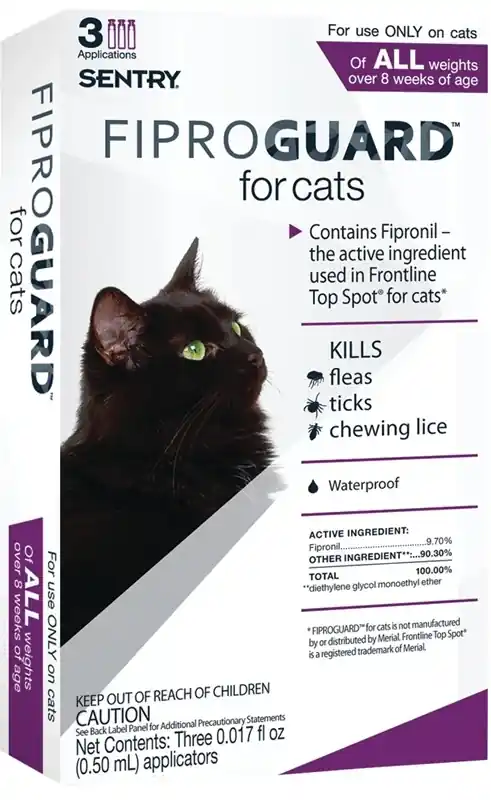 Fiproguard Liquid Cat Flea Treatment 9.70% Fipronil 0.017 Oz For Cats