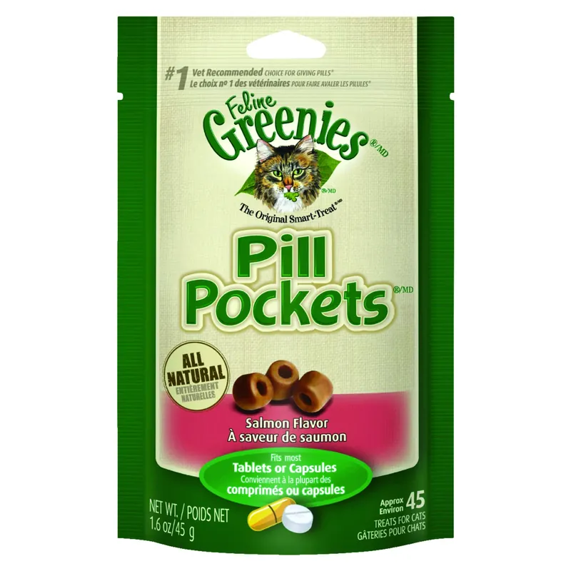 Greenies Pill Pockets Salmon Treats For Cat 1.6 Oz 1 Pk
