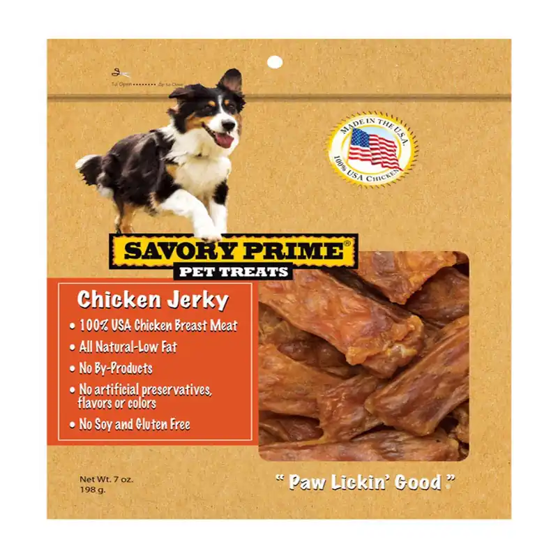 Savory Prime USA Tenders Chicken Grain Free Jerky Tenders For Dogs 7 Oz