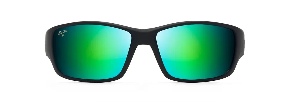 Local Kine Polarized Wraparound Sunglasses - One Size - Soft Black/dark Green/grey