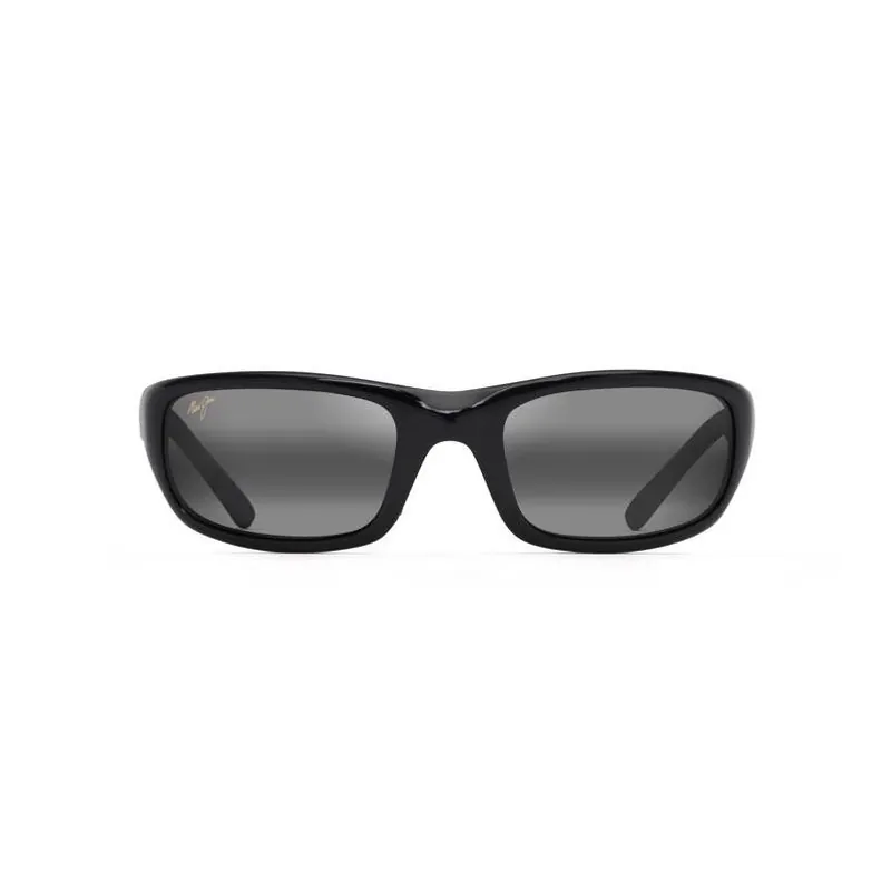 Maui Jim Stingray Unisex Polarized Sunglasses – Gloss Black Acetate Frame, Neutral Gray Glass Lenses