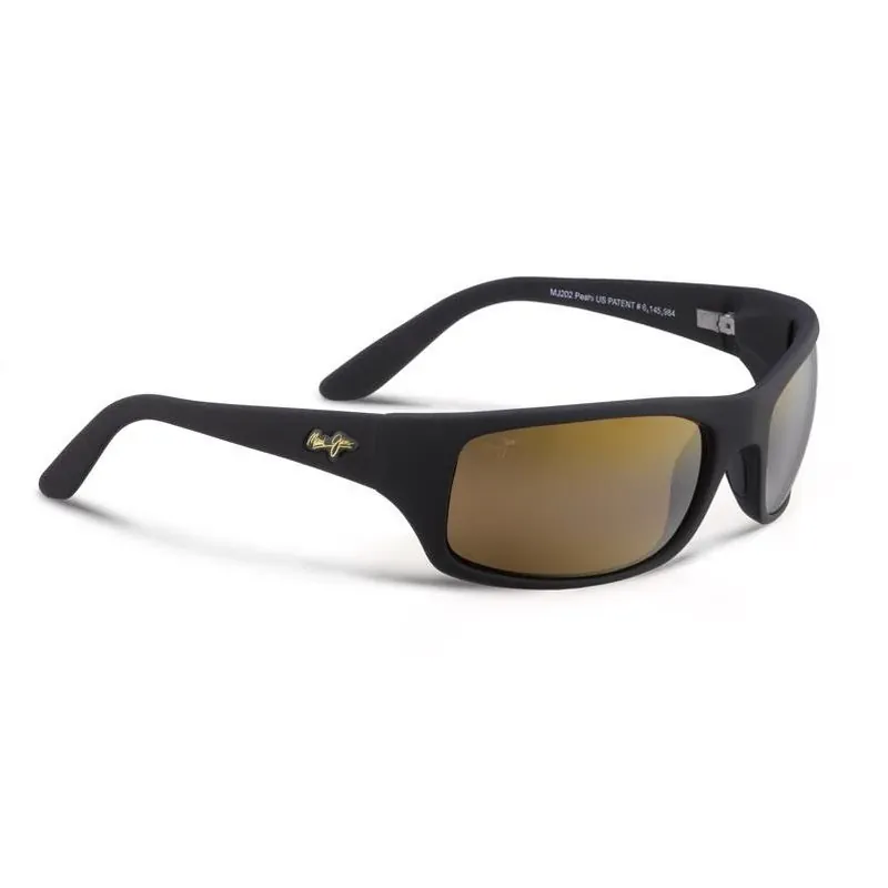 Maui Jim Peahi Polarized Sunglasses – Matte Black Frame With HCL Bronze Super Thin Glass