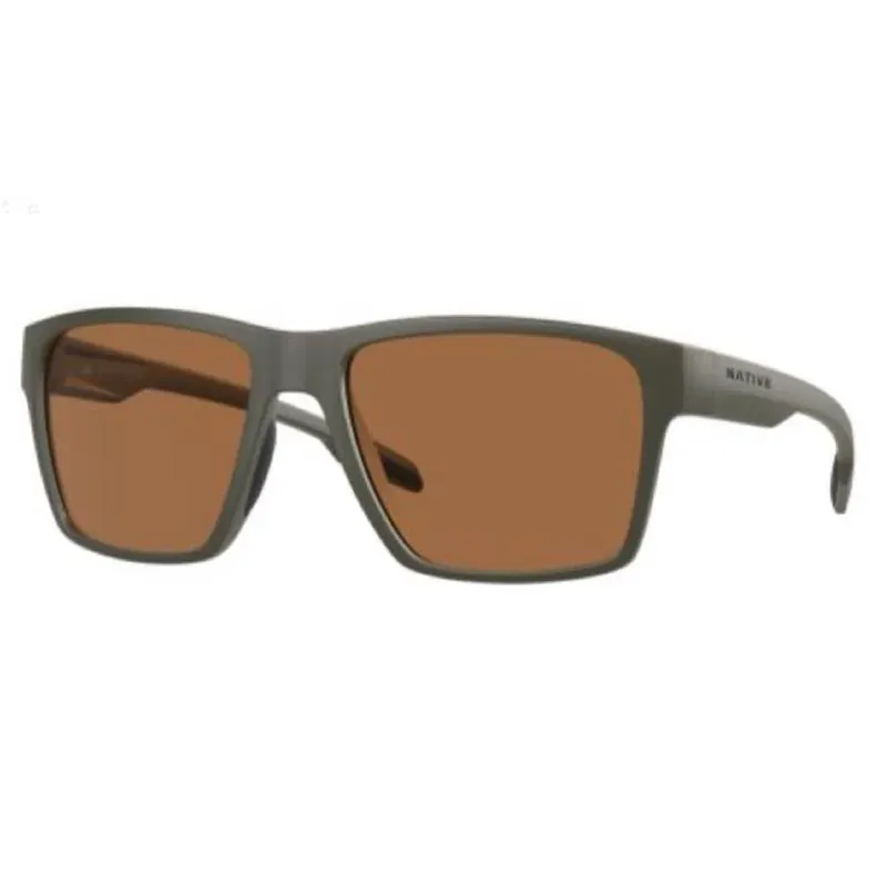 Native Breck Unisex Polarized Sunglasses – Matte Olive Frame With Brown Lenses