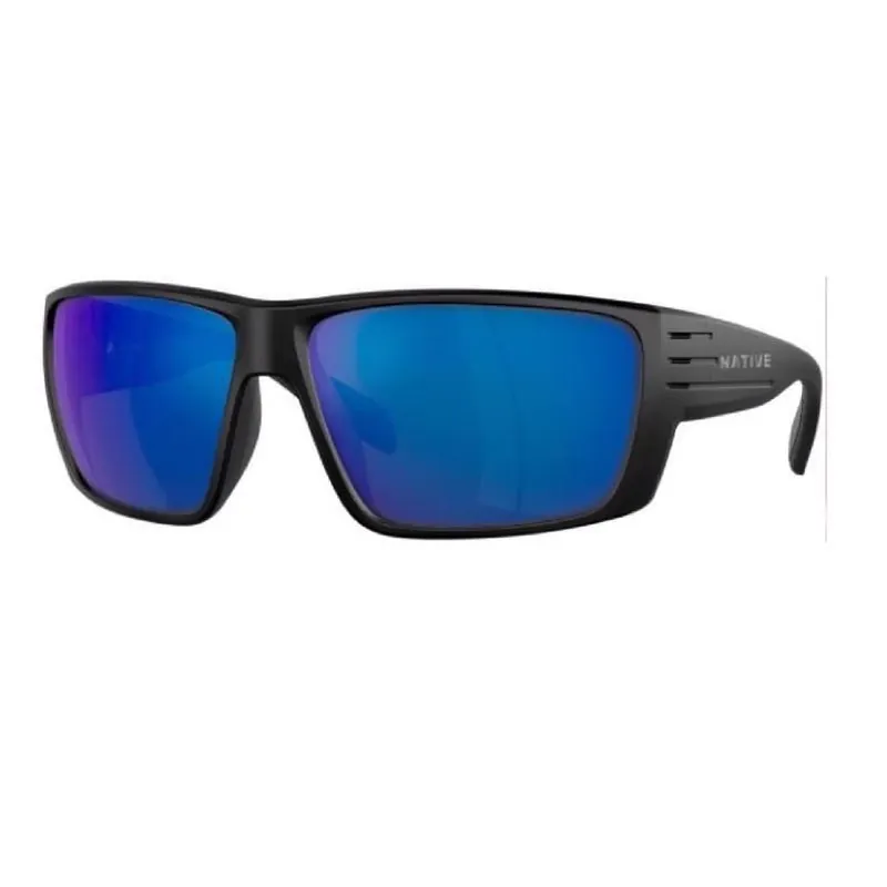 Native Griz Polarized Unisex Sunglasses – Matte Black Frame With Blue Lenses