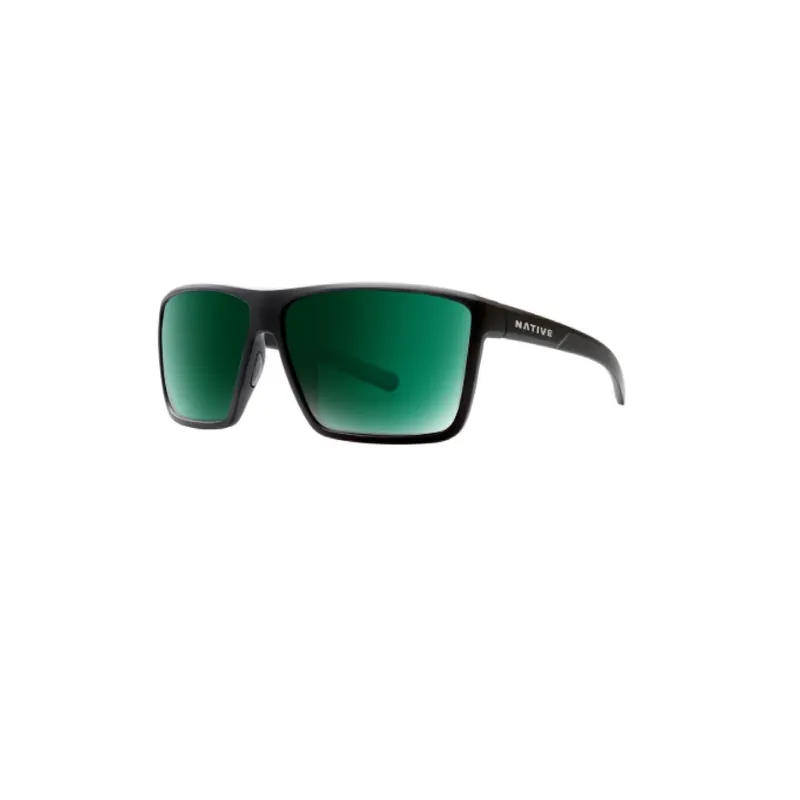 Native Wells Xl Green Matte Black Polarized Sunglasses
