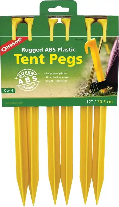 Coghlan‘s Yellow Tent Pegs 12 In. H 6 Pk