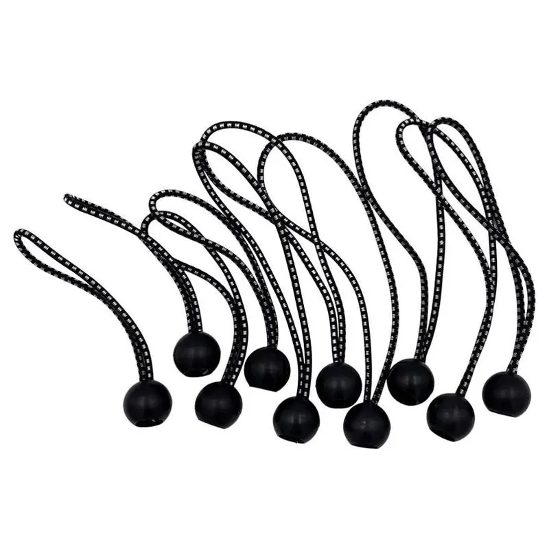 General 12‑Piece Black Bungee Cord Kit – 6‑in & 9‑in Stretch Ropes