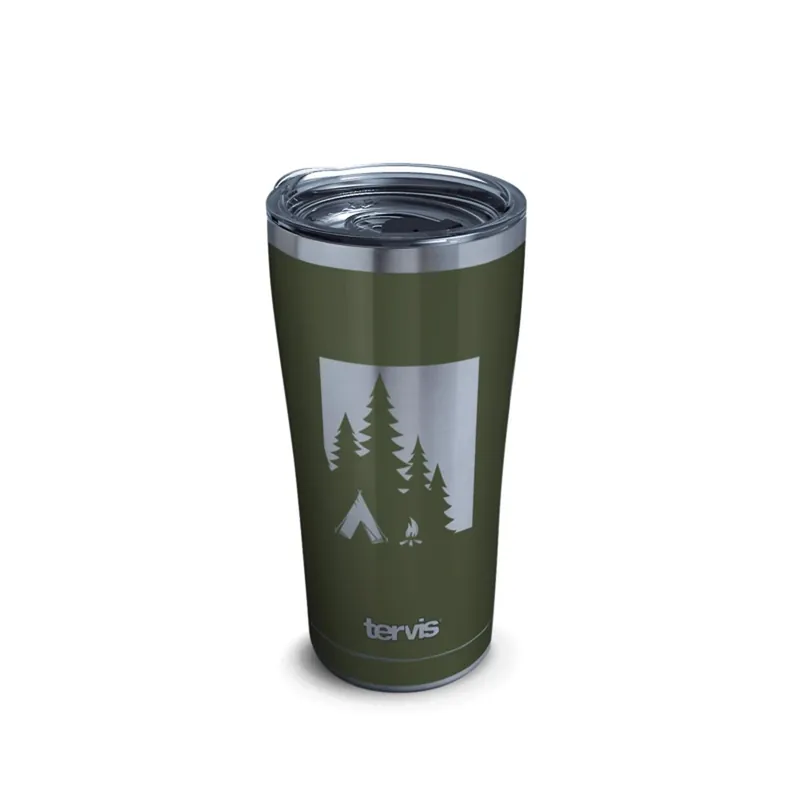 20 Ounce Campsite Double Wall Tumbler - Gray/green, Bpa Free, Insulated