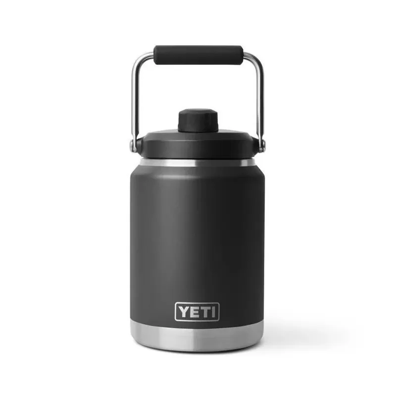 YETI Rambler 0.5‑Gal Black Insulated Stainless‑Steel Jug – BPA‑Free, Dishwasher Safe