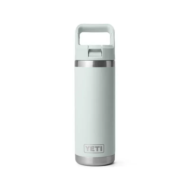YETI Rambler 18‑oz Stainless Steel Bottle – Ridgeline Gray With Straw Lid, BPA‑Free