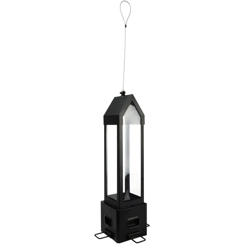 Wild Bird 3.1 Quart Capacity Metal Squirrel Shield Lantern Bird Feeder With 4 Ports