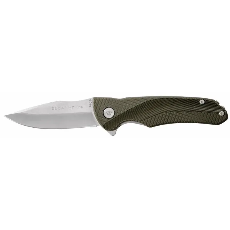 Buck Sprint Select Green Pocket Knife – 420 HC Steel Blade, Over 6" Overall