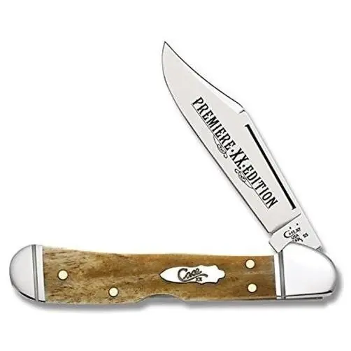Xx Mini Copperlock Folding Knife 58186 Smooth Antique Bone Clip Blade