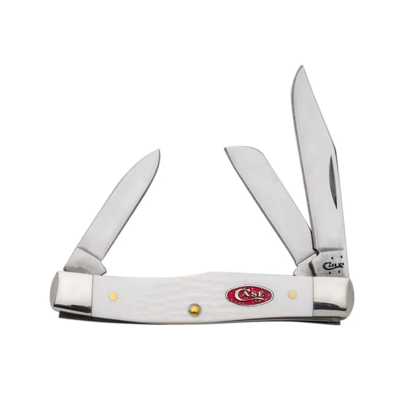 Sparxx Medium Stockman Pocket Knife With White Synthetic Handle - Model 60184