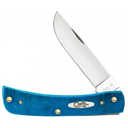 Sawcut Caribbean Blue Bone Handle Sod Buster Jr Pocket Knife