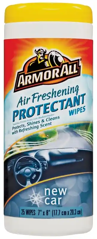 Armor All Plastic/Rubber/Vinyl Air Freshening Protectant Wipes New Car Scent 25 Ct