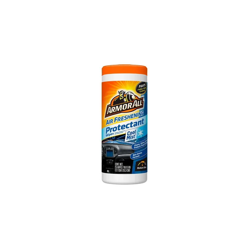 Armor All Plastic/Rubber/Vinyl Air Freshening Protectant Wipes Cool Mist Scent 25 Wipes