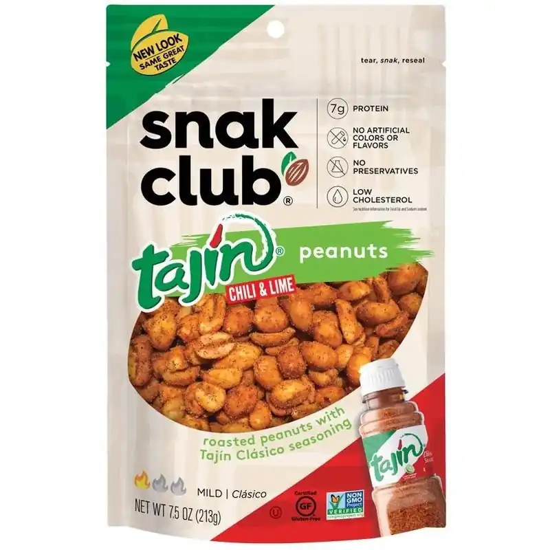 Snak Club Tajín Clásico Spiced Peanuts – 7.5 oz Bag