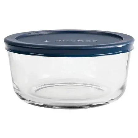 4-cup Round Glass Kitchen Storage Bowl With Lid