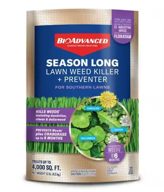 Season Long Weed Killer Plus Preventer, Granular, 10 Lb Bag, Spreader Application