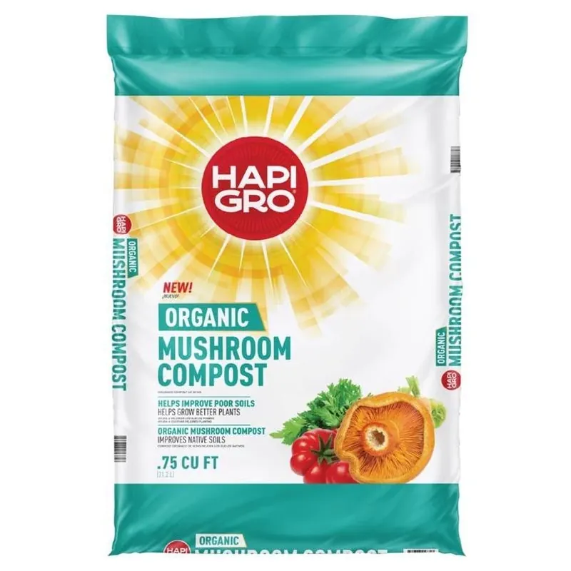 Hapi-Gro Organic Mushroom Compost – 0.75 cu ft Bag For Gardens, Lawns & Shrubs