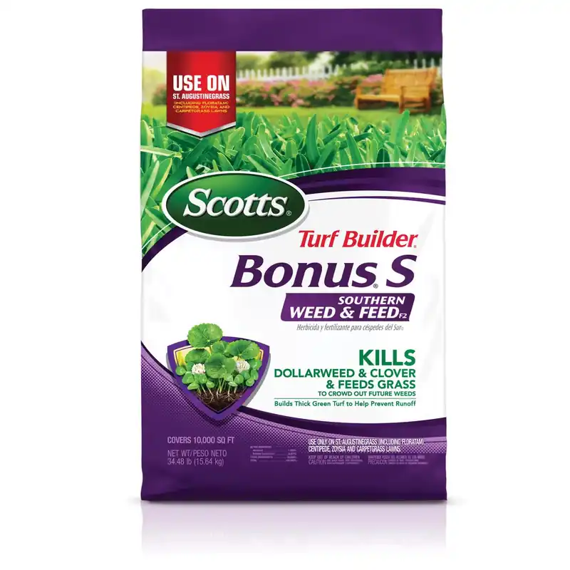 Turf Builder Bonus S Southern Weed & Feed F2 Florida Lawn Fertilizer, 34.48 Lbs., Covers 10,000 Sq. Ft.