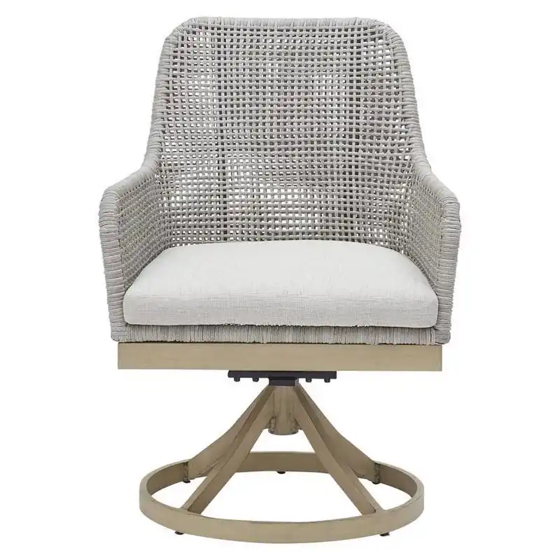 Signature Design By Ashley Seton Creek Gray Aluminum Swivel Dining Chair