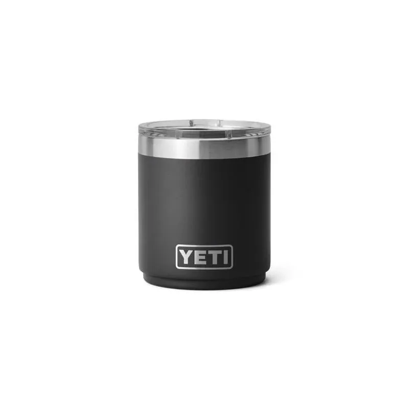 YETI 10‑oz Black Ceramic‑Lined Lowball Tumbler With Stack‑Ready Design & MagSlider Lid
