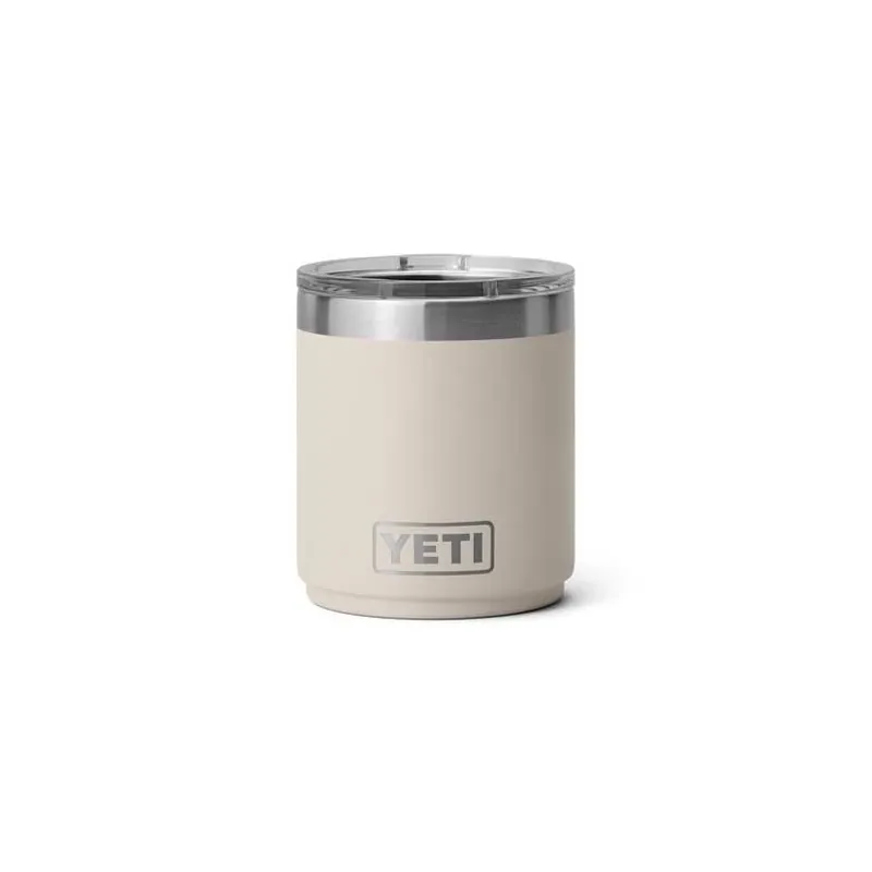 YETI Rambler 10‑oz Taupe Low‑Ball Tumbler – Ceramic‑Lined, Stackable With MagSlider Lid, BPA‑Free
