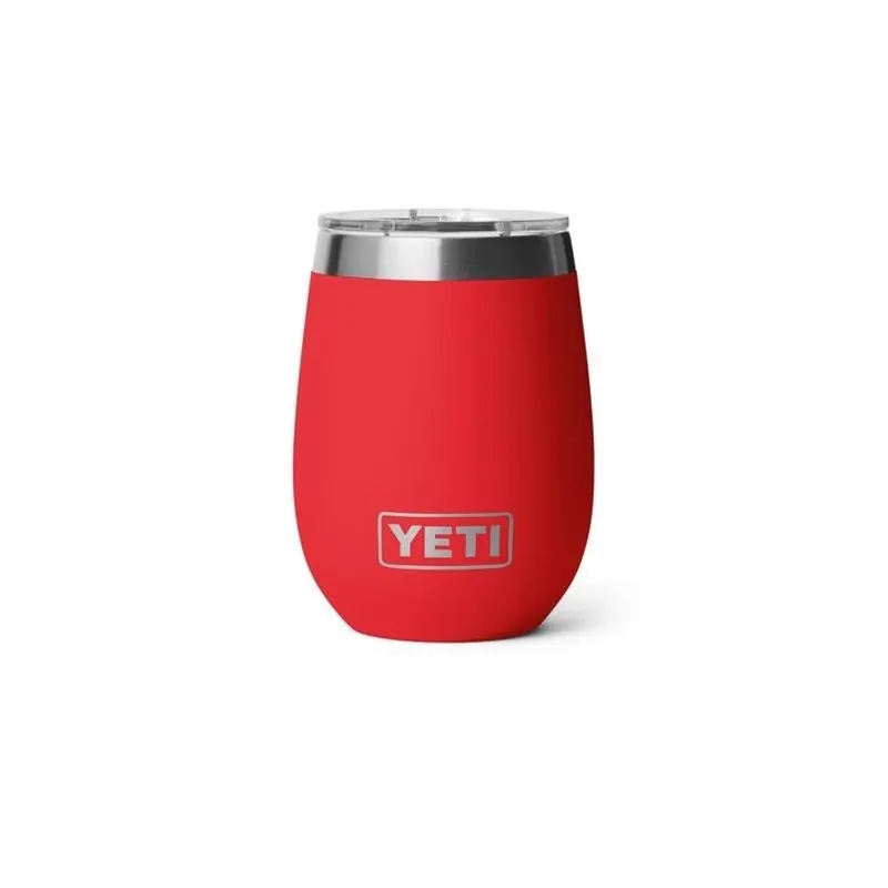 YETI Rambler 10‑oz Rescue Red Ceramic‑Lined Wine Tumbler With Magnetic Slider Lid – BPA‑Free Stainless Steel