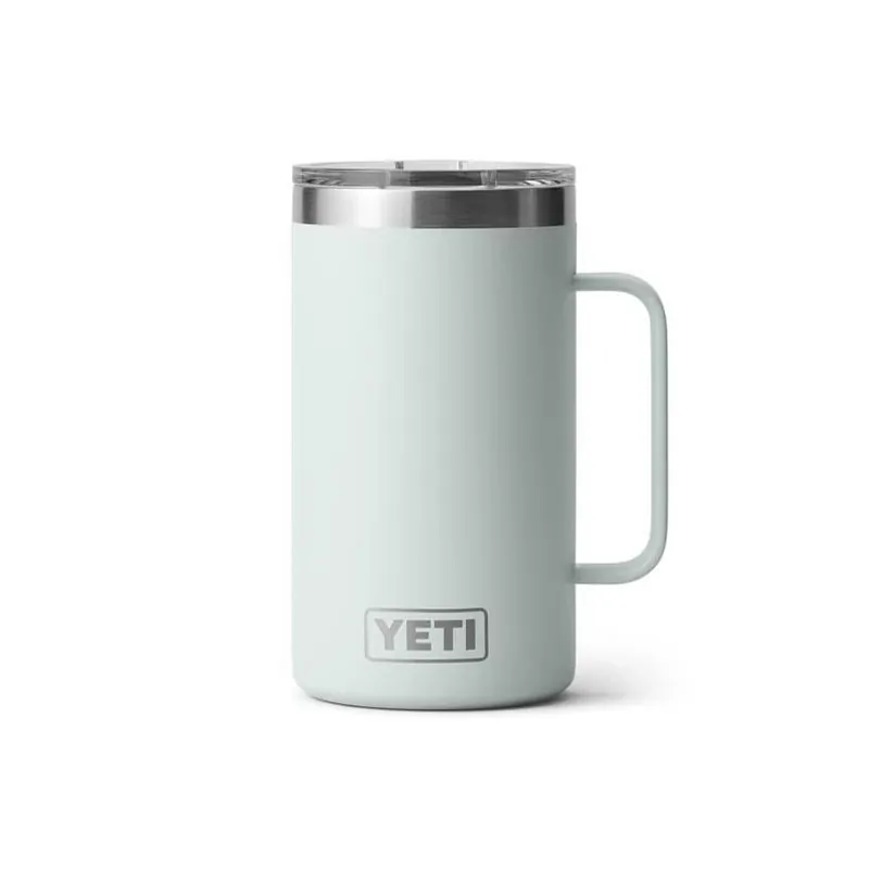 YETI Rambler 24‑oz Insulated Steel Mug – Ridgeline Gray With Magnetic Slider Lid