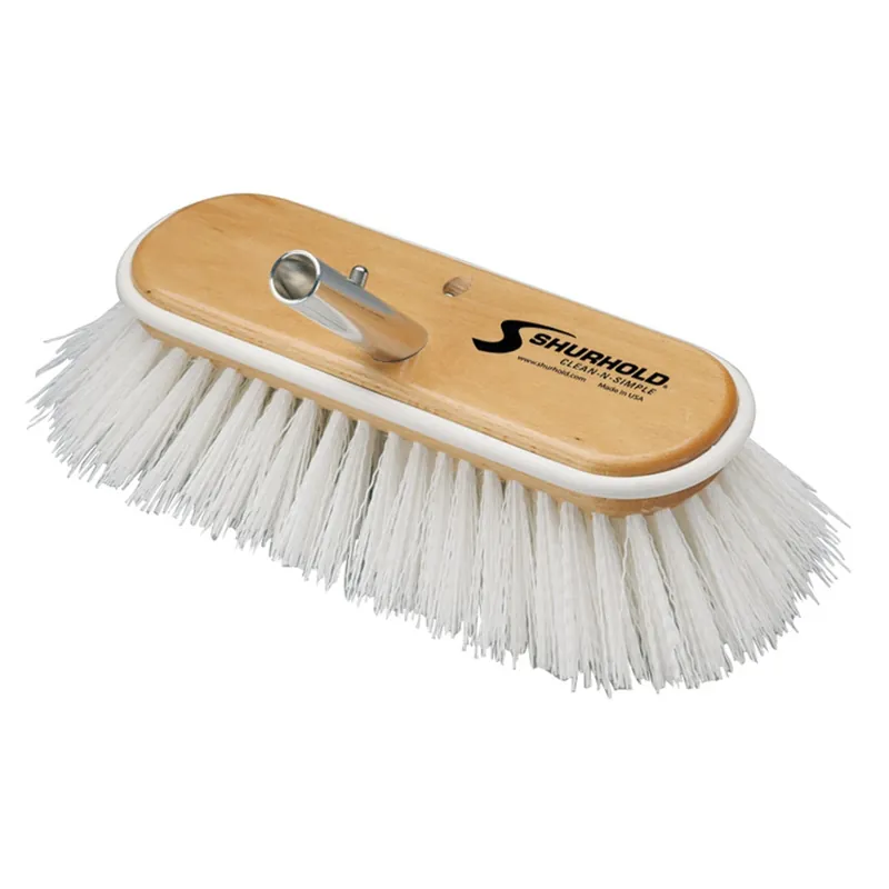 10-inch Deck Brush With Extra Stiff White Polypropylene Bristles