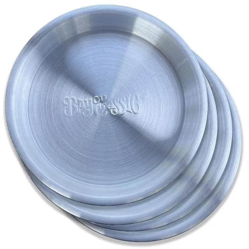 Bayou Classic 14" X 14" Aluminum Serving Tray – 4‑Piece Set