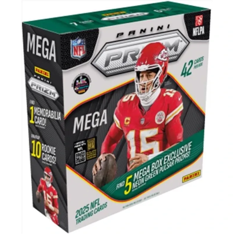 Panini 2025 Prizm Football Mega Box – Collectible Trading Cards
