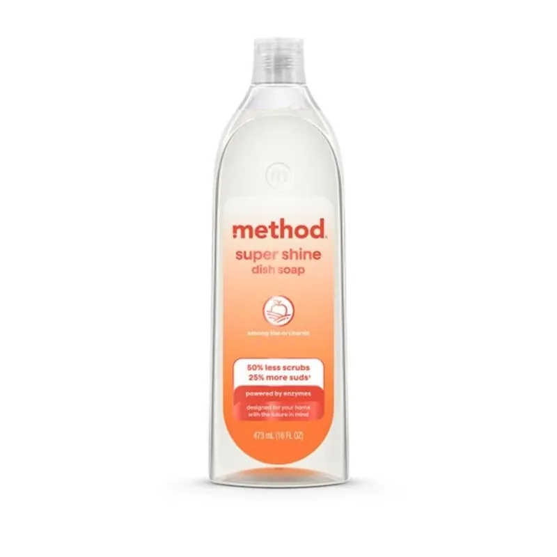Method Super Shine Dish Soap – Orchard Blossom Scent, 16 oz Concentrated Antibacterial Cleaner