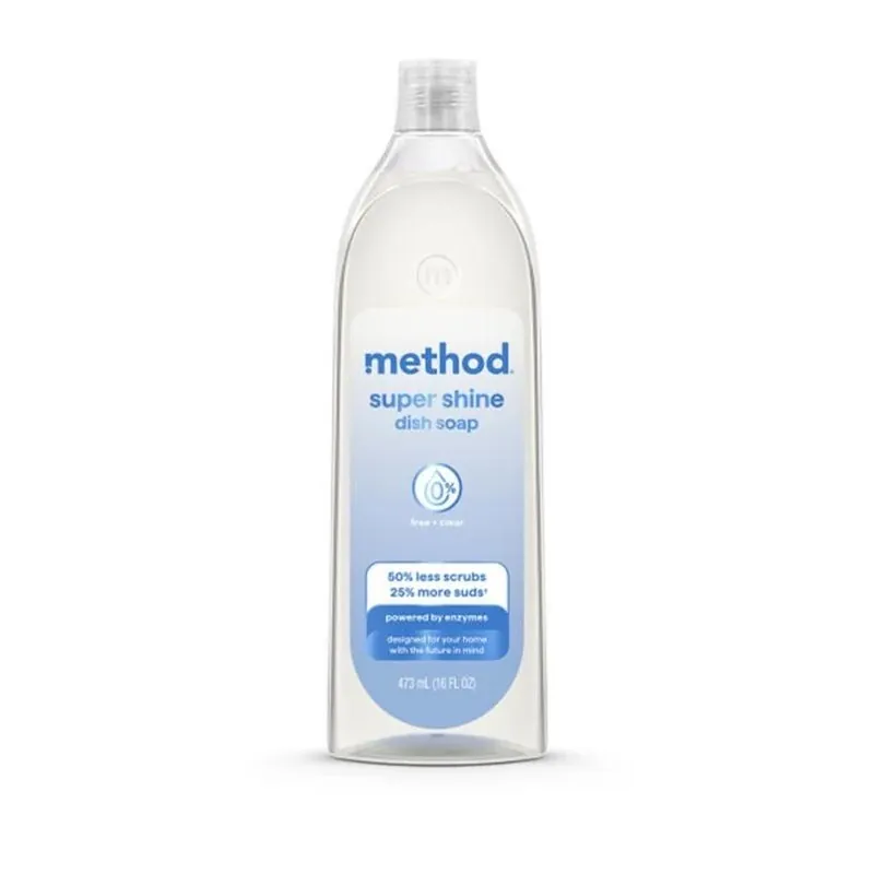 Method Super Shine Antibacterial Dish Soap – 16 oz Concentrated Unscented Formula