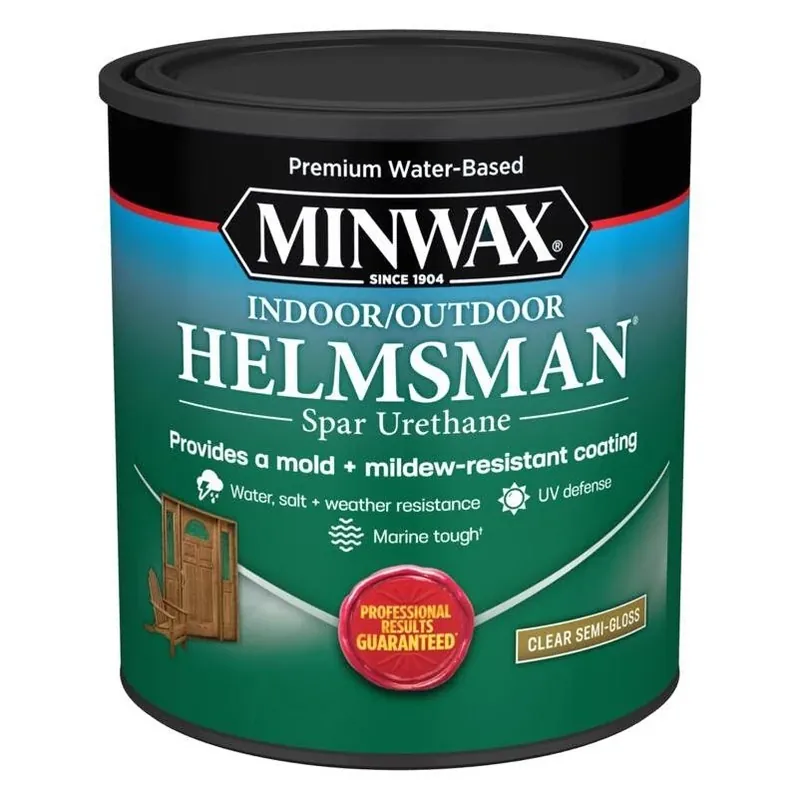Minwax Helmsman Water‑Based Semi‑Gloss Clear Spar Urethane – 1 qt Protective Finish