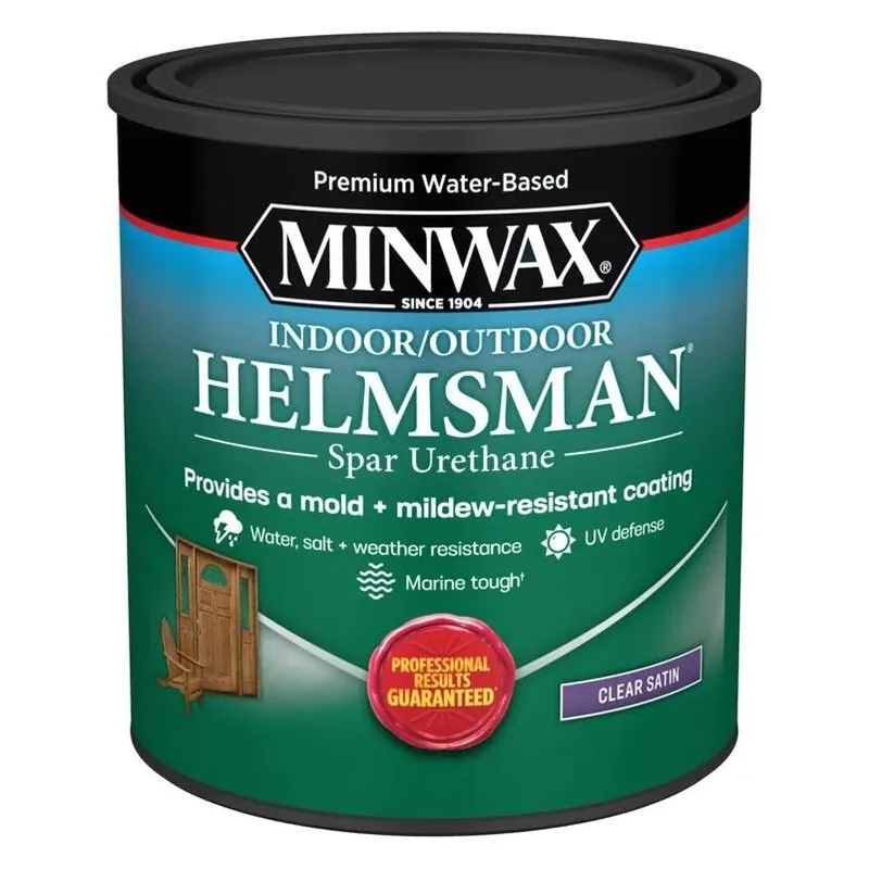 Helmsman Water-Based Satin Spar Urethane – 1 Quart Clear Protective Finish
