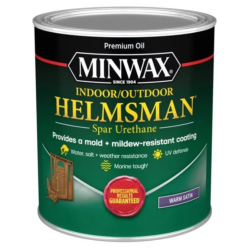 Minwax Helmsman Warm Satin Clear Spar Urethane – 1 qt Solvent‑Based Protective Finish