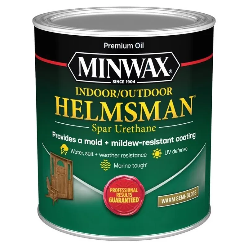 Helmsman Clear Spar Urethane – Warm Semi‑Gloss, 1 qt (Minwax)