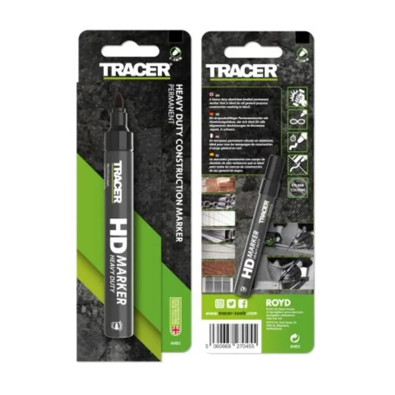 Tracer 6‑Inch Black Permanent Marker – Heavy‑Duty Wet Surface Ink (1 Count)