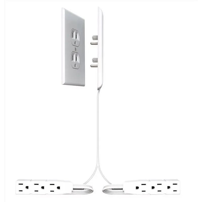 Sleek Socket 8‑Foot White Power Strip – 6 Outlet Extension For Home Office